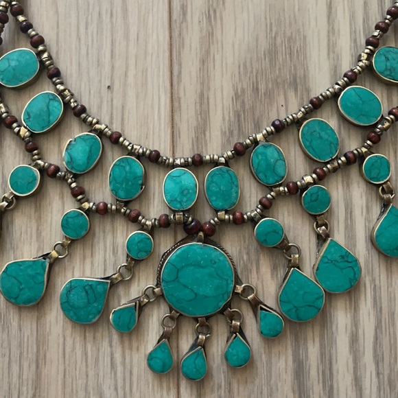 Turquoise statement necklace - Picture 2 of 4